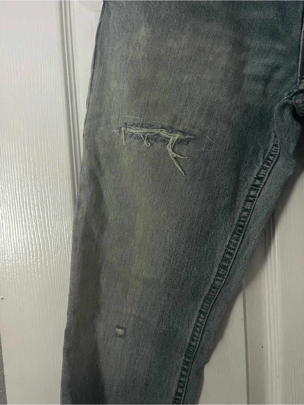 Pacsun Men's Faded Blue Skinny Distressed Jeans